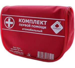 Аптечка автомобильная "Главдор" в красной  сумке GL-784