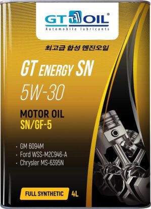 GT Energy SN, SAE 5W30, API SN, 4 л	метал банка