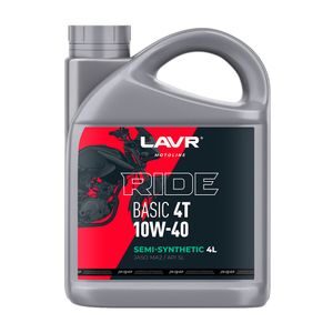 Моторное масло RIDE BASIC 4T 10W40 SL, 4 л	Ln7750			LAVR MOTO