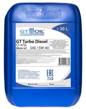 GT Turbo Diesel, SAE 15W-40, API CI-4, 20 л