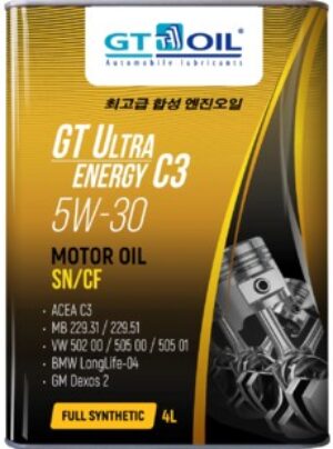 GT Ultra Energy C3, SAE 5W-30, API SM,SN/CF, 4 л	(GM. VW. MB. BMW LL-04)