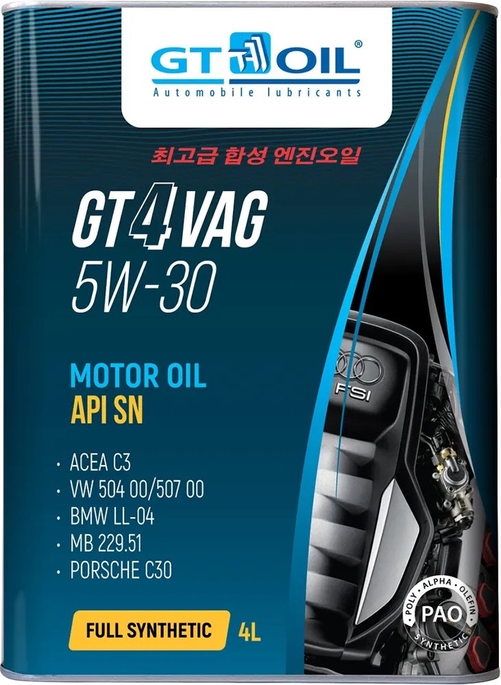 GT 4 VAG, SAE 5W-30, API SN, 4 л синт.