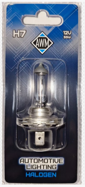 Лампа галогенная AWM H7 12V 55 W (PX26D) блист. (10702070/191223/3512171, КИТАЙ)