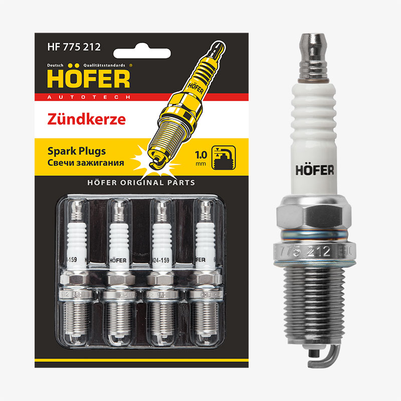 Свеча зажигания Лада 2110 инж. 16V (1мм, R, Cu) 4шт, блистер HF 775 212