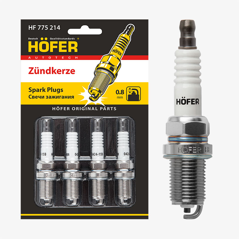 Свеча зажигания Лада Largus (12-)/Renault Logan (08-)/Duster (10-) 16V (0,8мм) 4шт, блист HF 775 214